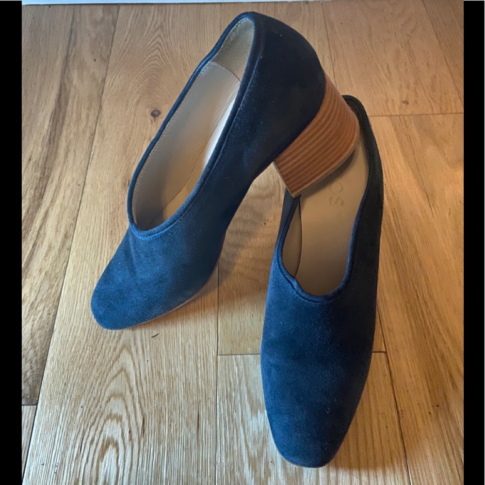 COS Block Heels Blue Suede